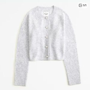 Abercrombie Crew Pearl Cardigan - Grey